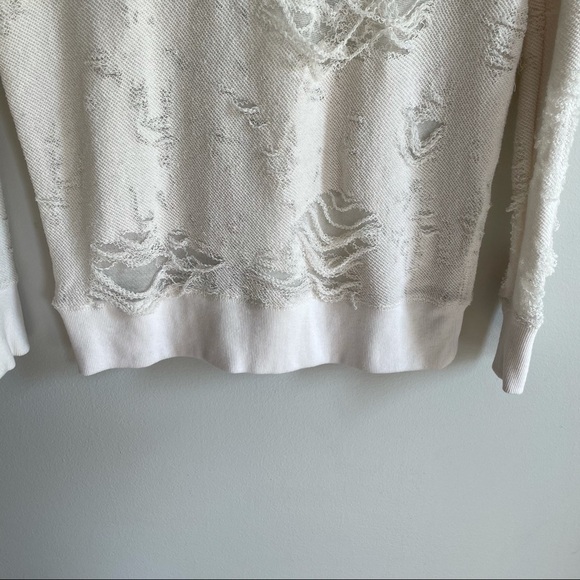 IRO Jeans Kismet Distressed Cream Sweatshirt Small - Picture 5 of 7